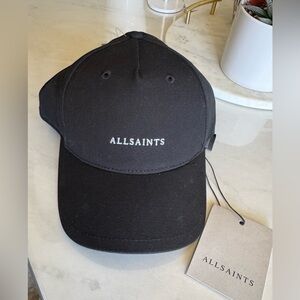 Brand New AllSaints Black Baseball Cap